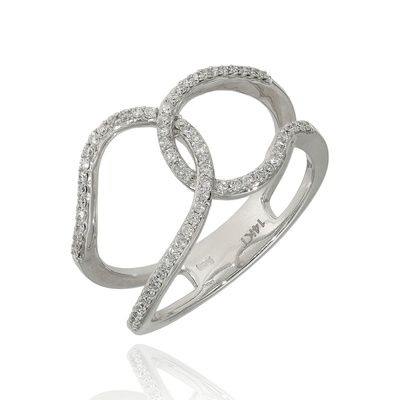 Fehér arany gyűrű 53-as méret (B28189_4I)